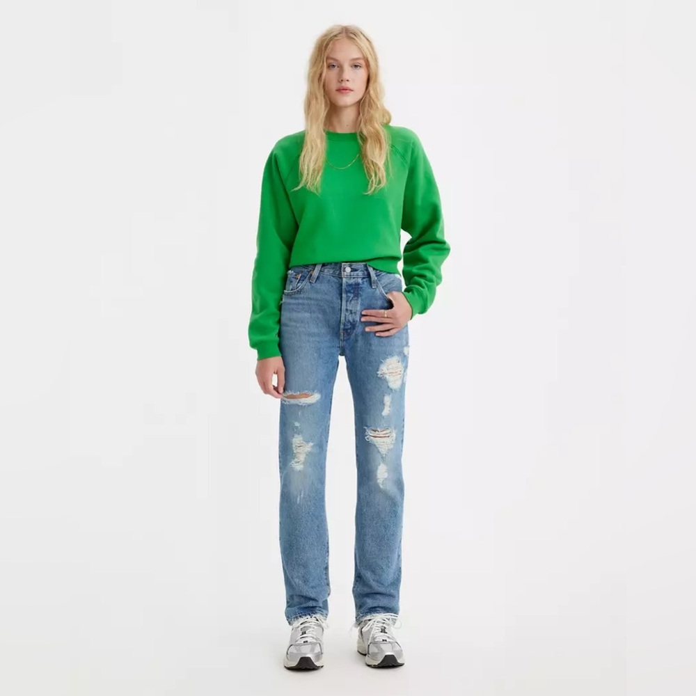Levi’s 501 Distressed‎ Blue Denim Jeans
